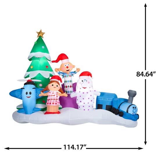 7ft. Airblown® Inflatable Rudolph Misfit Toys Scene with Christmas Lights Décor